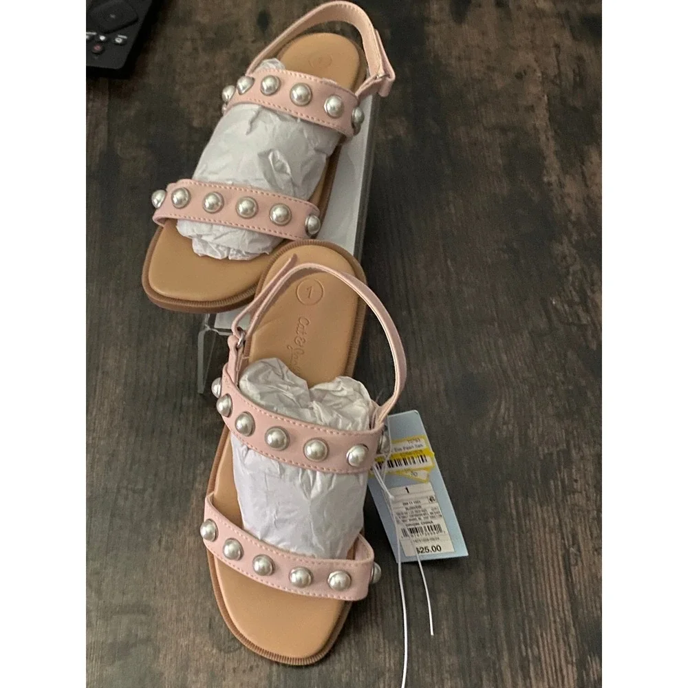 Little Girls Sandals by Cat & Jack Eve Pearl Blush Size 1 New With Tags‎